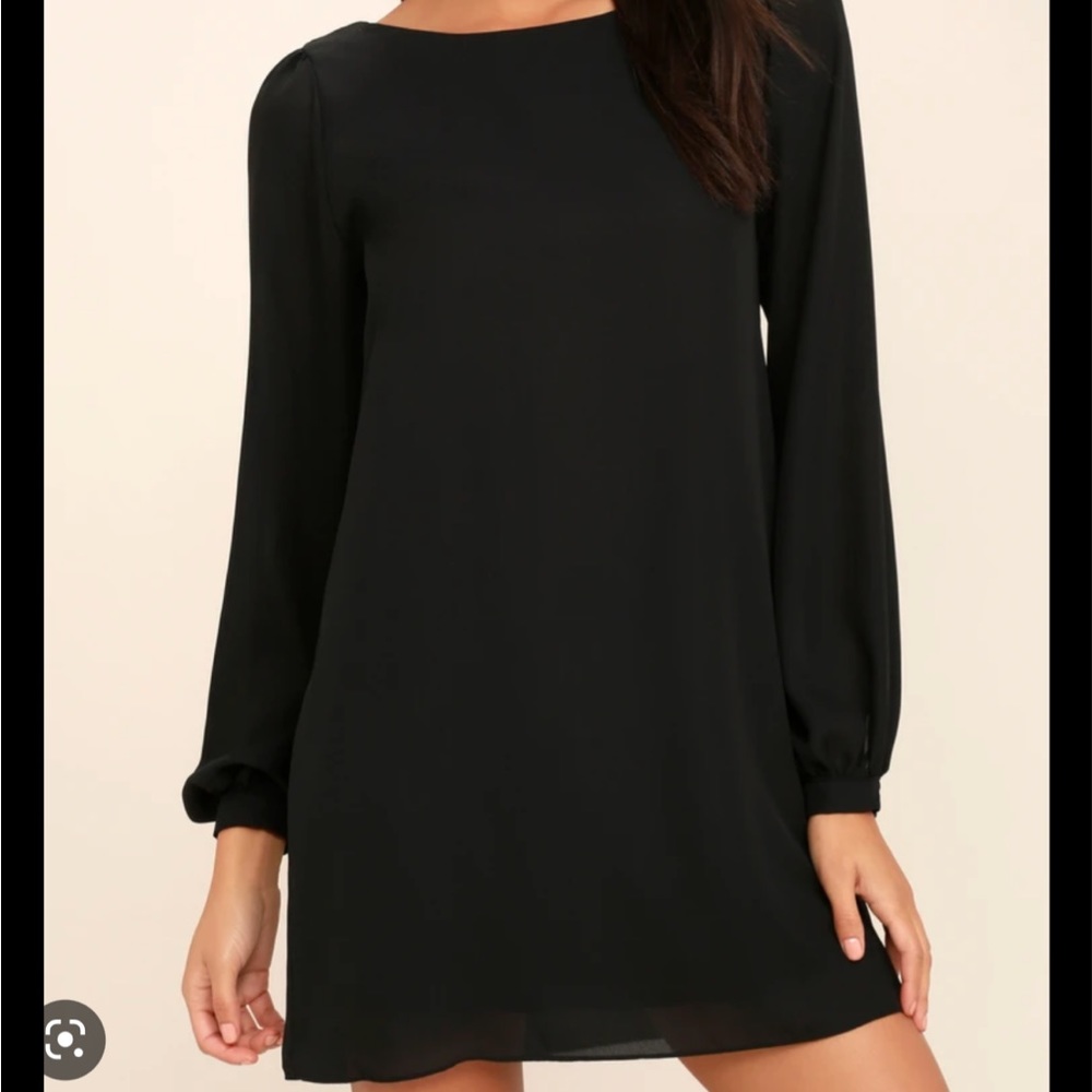 Lulus long sleeve black shift dress